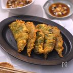 大葉の米粉ティギム(韓国風天ぷら)