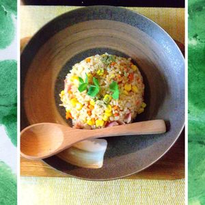 チョロリスの作ってみた!投稿(味付けひとつ！炊飯器にお任せ！『ごま醤油ガーリックピラフ』)