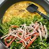 【豆苗のふわ玉にんにく炒め】お肉なしでも大満足♪の工程2