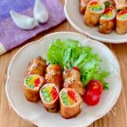 甘辛味でごはんがすすむ♩いんげんとパプリカの肉巻き