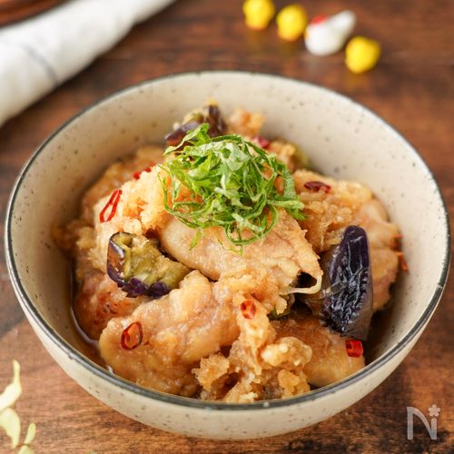 ご褒美茄子と鶏肉のみぞれ漬け