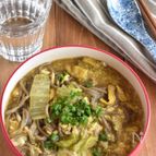 【とろとろ卵と白菜のカレーあんかけ蕎麦】体の芯から温まる！