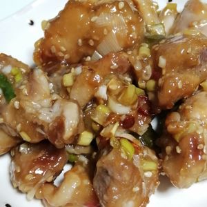 706758の作ってみた!投稿(鶏肉の甘酢ねぎ炒め(調味料2つだけ！ぽん酢で簡単！))