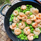 枝豆たっぷり《むき海老で簡単》ガーリックシュリンプ