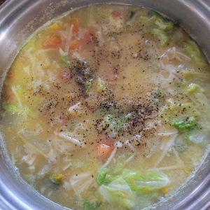 1バーバミーの作ってみた!投稿(かぼちゃと白菜の《ガリバタ♡クリーミースープ》)