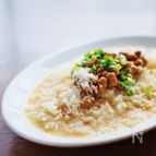 味噌リゾット★納豆パルミジャーノ・チーズかけ