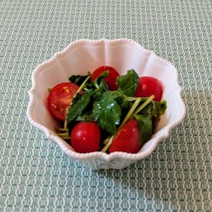 𝔂𝓾𝓶𝓲🍓の作ってみた!投稿(ミニトマトと三つ葉のわさび醬油マリネ)