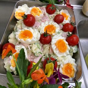 そら・ゆずの作ってみた!投稿(半熟卵と生ハム《デリ風♡トロトロポテトサラダ》)