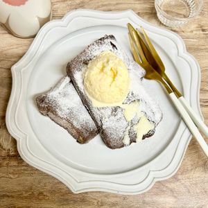 のりのり🐾🎀🤍の作ってみた!投稿(休日の朝は♪カフェラテ・フレンチトースト)