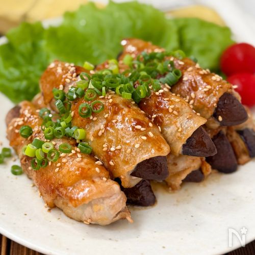 【ナスの肉巻き甘酸っぱオイポン焼き】ご飯が進む！