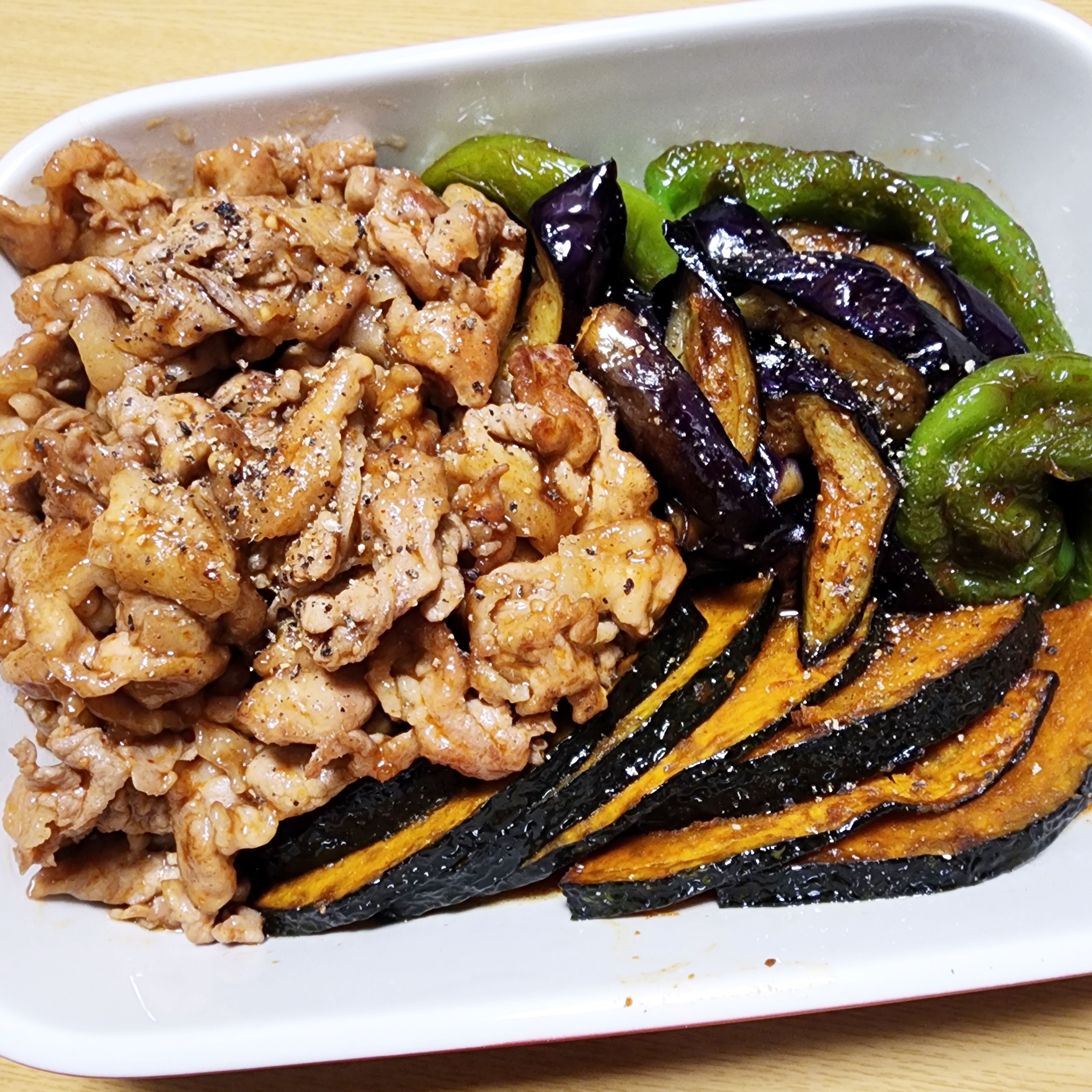 豚こま肉&夏野菜の甘辛コチュ揚げ焼き浸し【作り置き】の作ってみた