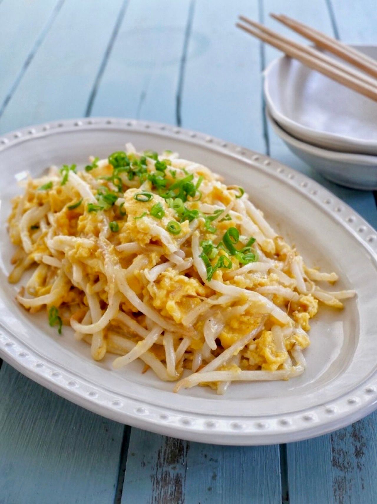 シャキシャキもやしの卵とじ
