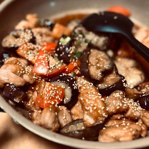 きーたんの作ってみた!投稿(【茄子と鶏肉のさっぱりトマト胡麻だれ】たっぷり夏野菜♬︎)
