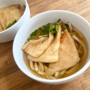 ゆかりの作ってみた!投稿(優しい味わい♡爆速きつねうどん)
