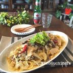 タケノコと牛肉のアジアンパスタ