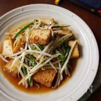 節約おかず！もやしと厚揚げのオイスターソース炒め