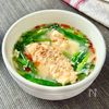 レンジで一発！ぽってりニラ玉スープ
