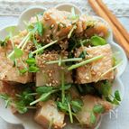 厚揚げと豆苗のたれ和え