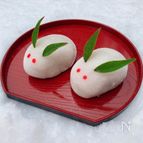 レンジで簡単！お餅で作る雪うさぎ餅