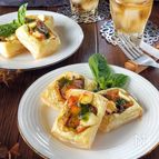 のせて焼くだけ☆サーモンとクリチのバジルパイ。