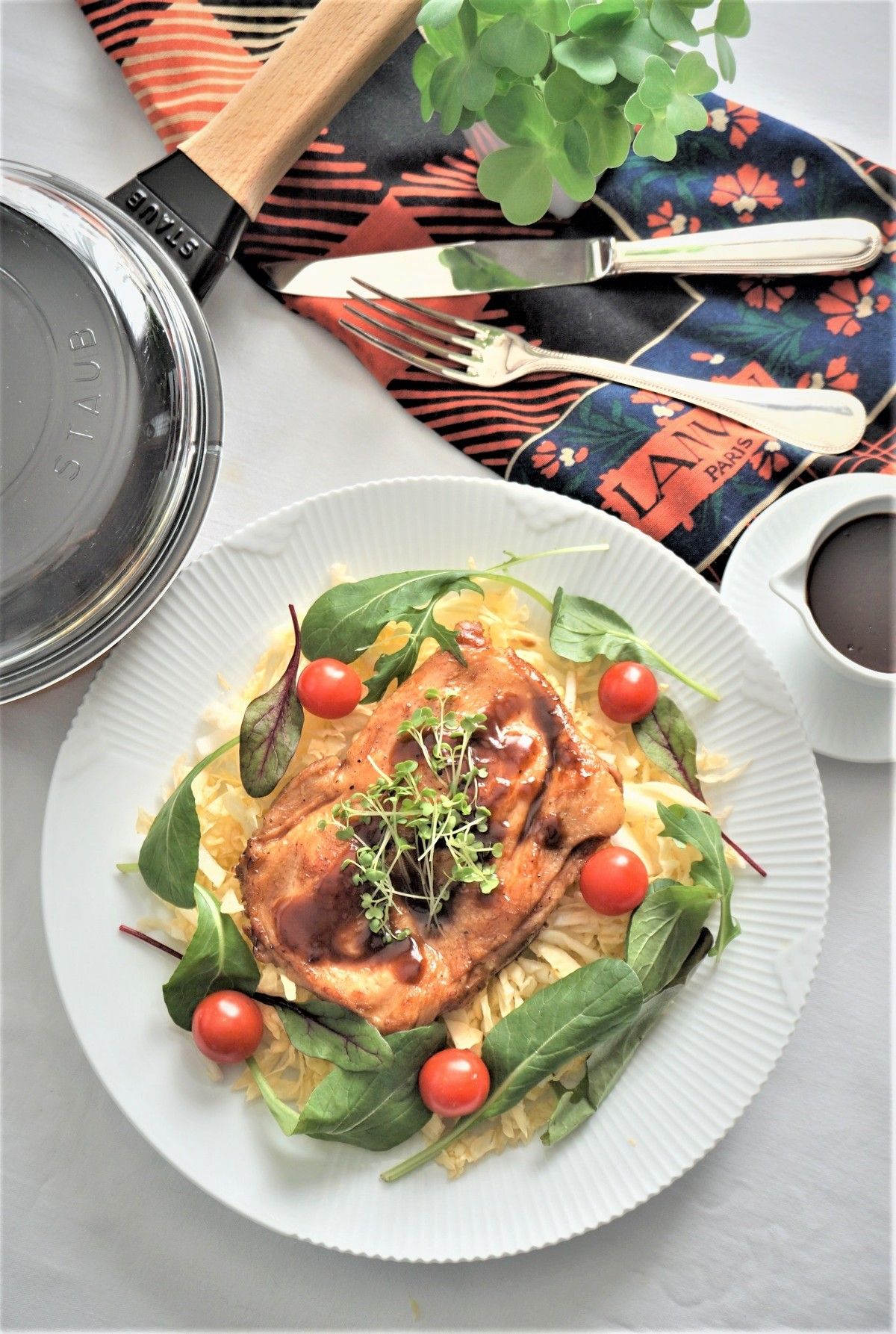 バルサミコソースをかけたポークテンダーロインのレシピ