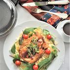 チキンソテーオレンジバルサミコソースかけ