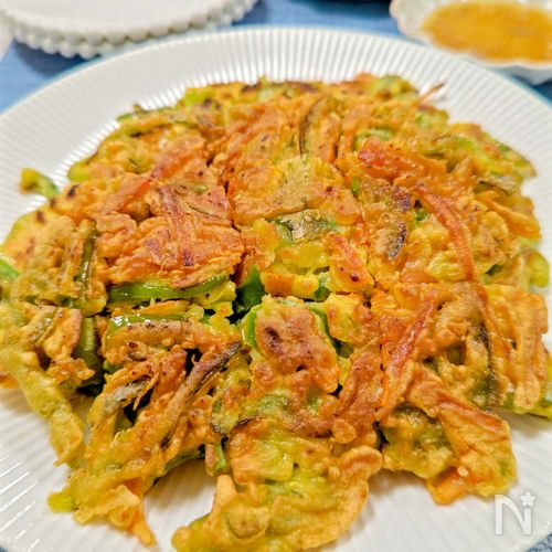 【ピーマンとにんじんのチヂミ】米粉と小麦粉でカリッと美味しい