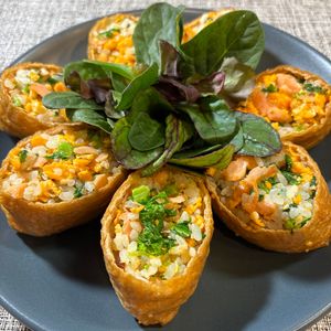 楽ラク手抜キッチン🐶🐾の作ってみた!投稿(隠し味がポイント♪子供達が大好き♪旬を食べる春色いなり♪)