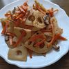 ぽぽペの作ってみた!投稿(旨味がすごい♡【蓮根とにんじんと椎茸のオイスターきんぴら】)