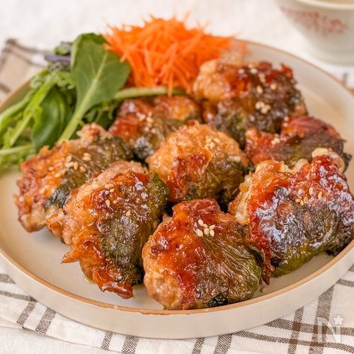 一口食べたら止まらない！お手軽♩【豚こましそチーつくね】
