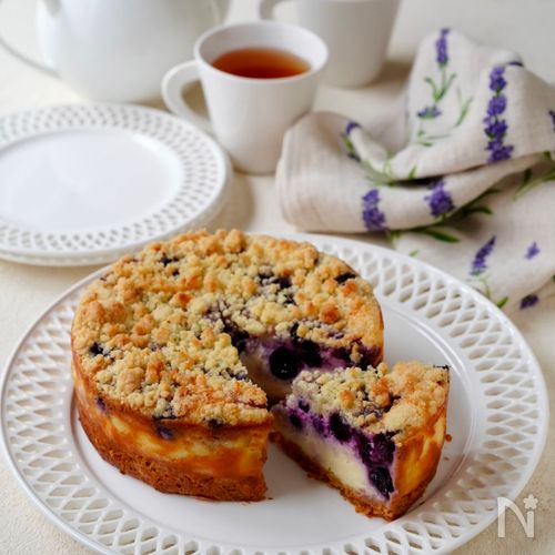 【米粉のブルーベリークランブルチーズケーキ】グルテンフリー