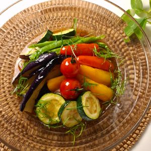 とのちゃまの作ってみた!投稿(夏野菜の揚げびたし／夏野菜そうめん)