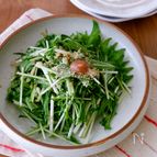 【3分で完成】水菜としその梅ポン酢和え｜シャキシャキ食感♪
