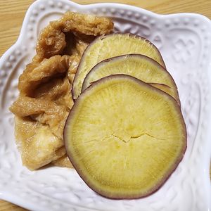 ナムディの作ってみた!投稿(あと一品♪油揚げとさつまいもの煮物)