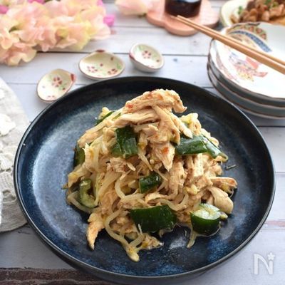 ゴマダレで作るピリピリ辛々バンバンジー風