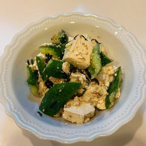 みわの作ってみた!投稿(きゅうりと豆腐《やみつき♡塩昆布サラダ》)