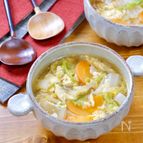 たっぷり食べれる！『白菜と人参のピリ辛たまごスープ』