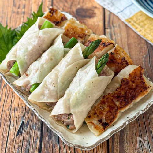 【佐賀県産アスパラの簡単餃子】包まず簡単♪シャキッと最高◎