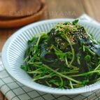 ポリ袋で簡単に！＊わかめと豆苗のナムル＊包丁まな板使いません