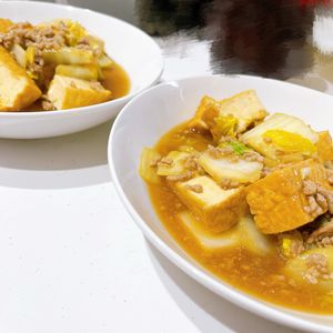 にらたまの作ってみた!投稿(【白菜と厚揚げのそぼろあんかけ】味付け簡単！ぽかぽか温まる♪)