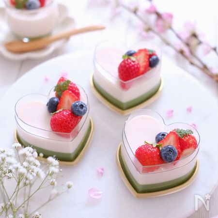 生クリーム不使用 簡単 苺と抹茶の二色プリン By Natsue レシピサイト Nadia ナディア プロの料理家のおいしいレシピ
