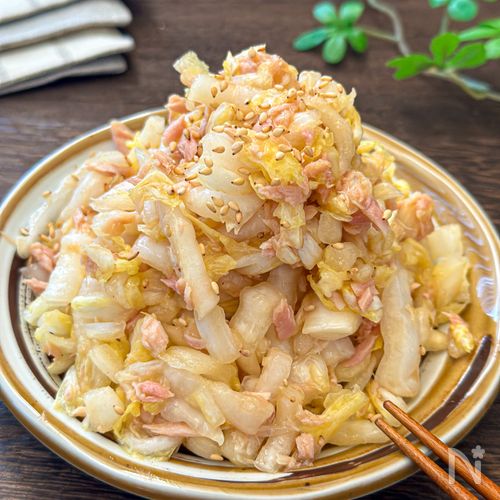 抱えて食べたい♪【白菜とツナの和風ナムル】