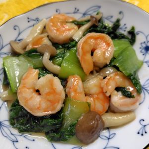 コスモスの作ってみた!投稿(海老とチンゲン菜の中華炒め)