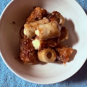 チョビの助の作ってみた!投稿(お弁当おかずにぴったり！甘辛チーズちくわ)