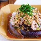 レンジでラクラク♪『豚しゃぶとなすのごまだく♡生姜醤油だれ』