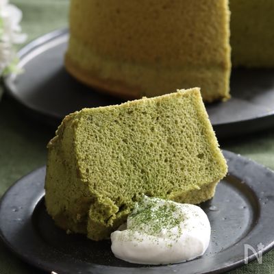 しっとりふんわり♡抹茶のシフォンケーキの作り(17センチ型)