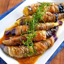 【茄子の甘辛豚バラ巻き】こんがりジューシー♬︎やみつきおかず