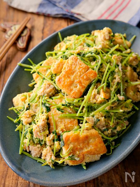 【旨い！豆苗とツナのチャンプルー】簡単ぱぱっとワンパン10分