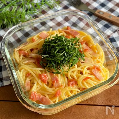 さっぱりクリーミーな味わいが最高「レンジで簡単★梅ボナーラ」