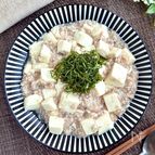 レンジで〖白い麻婆豆腐〗生姜香る♪白だしでさっぱり夏の味*+